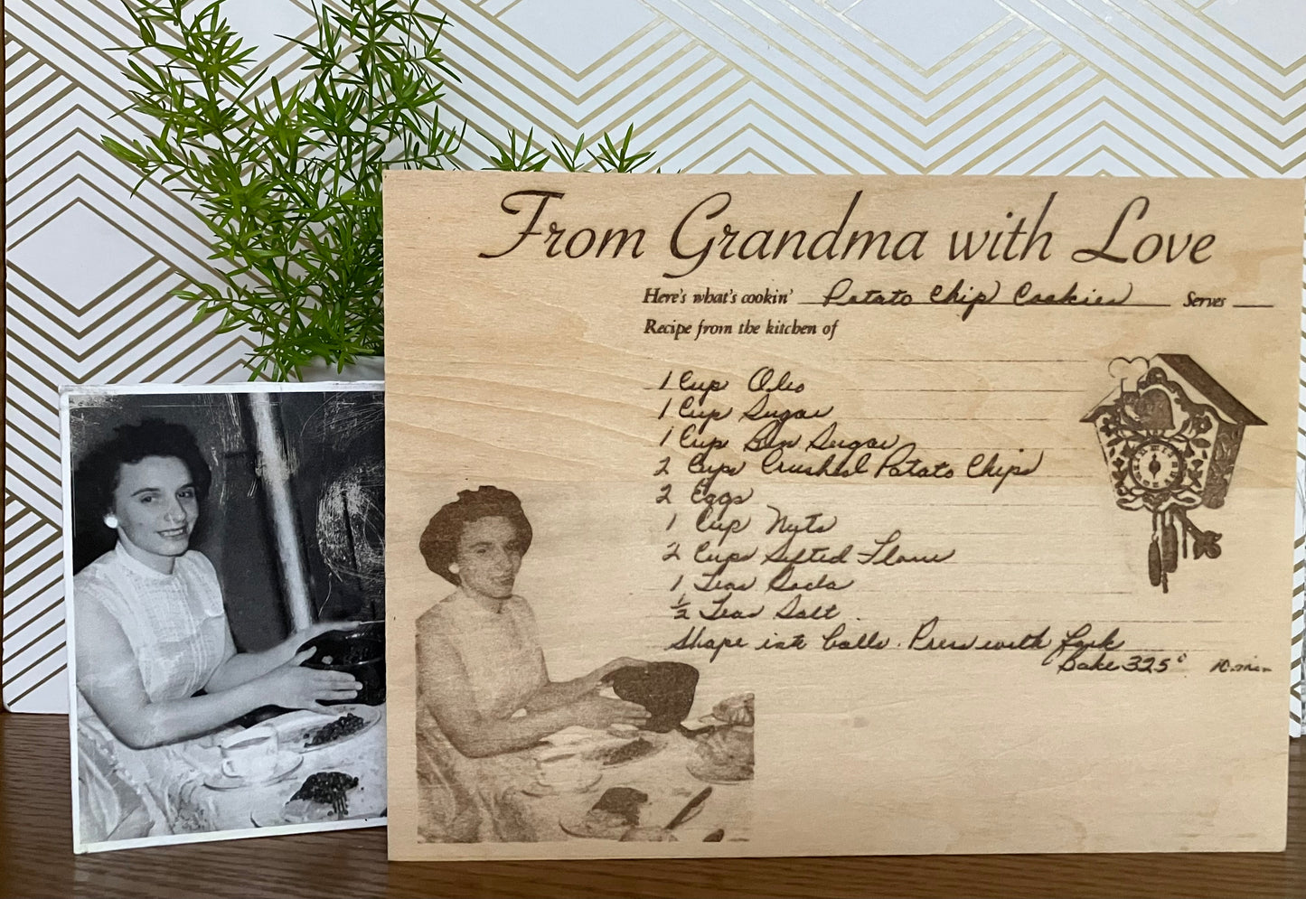 Wooden Recipe Plaque with Photo