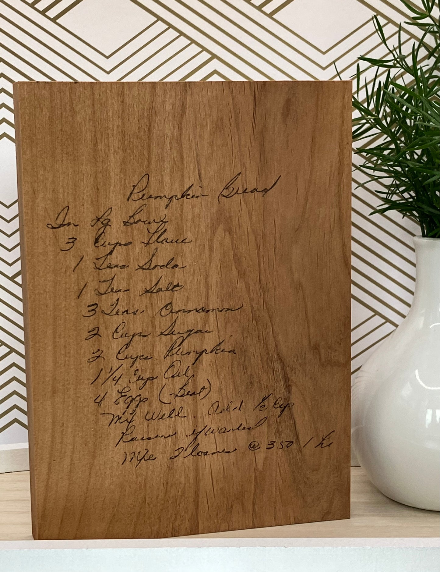 Wooden Recipe Plaque